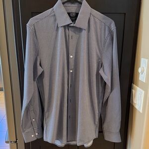 Jones New York Men's Navy Microdot Button-Down Shirt. Super soft high quality M